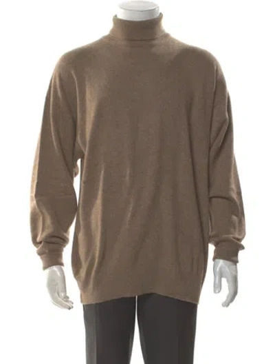 Pre-owned Bergdorf Goodman Cashmere Turtleneck Pullover In Neutral