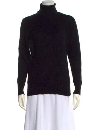Pre-owned Bergdorf Goodman Cashmere Turtleneck Sweater In Black