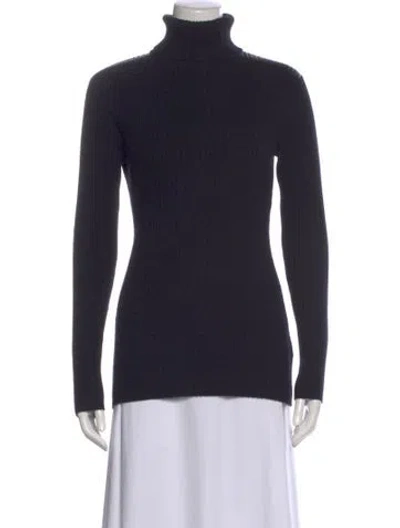 Pre-owned Bergdorf Goodman Cashmere Turtleneck Sweater In Black
