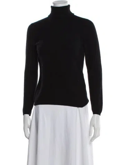 Pre-owned Bergdorf Goodman Cashmere Turtleneck Sweater In Black