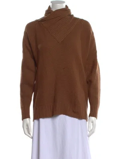 Pre-owned Bergdorf Goodman Cashmere Turtleneck Sweater In Brown