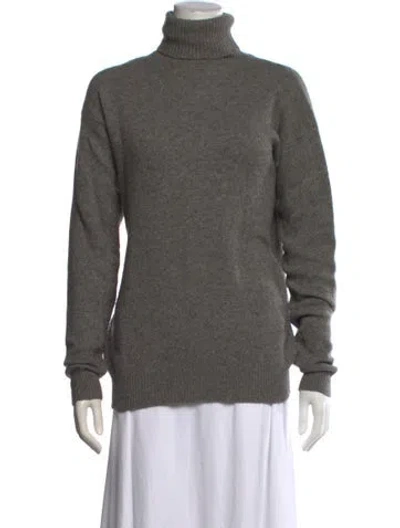 Pre-owned Bergdorf Goodman Cashmere Turtleneck Sweater In Grey