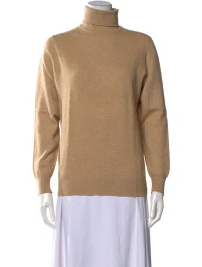 Pre-owned Bergdorf Goodman Cashmere Turtleneck Sweater In Neutral