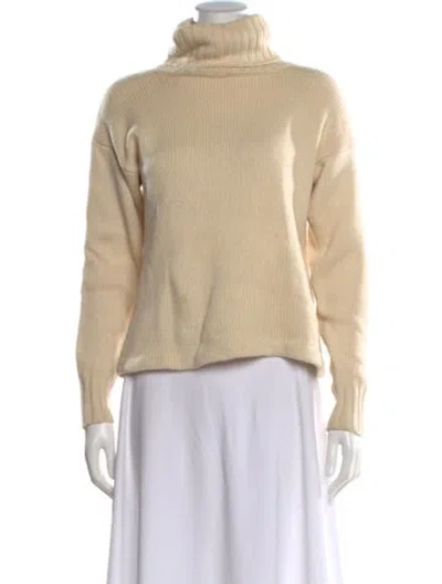 Pre-owned Bergdorf Goodman Cashmere Turtleneck Sweater In Neutral