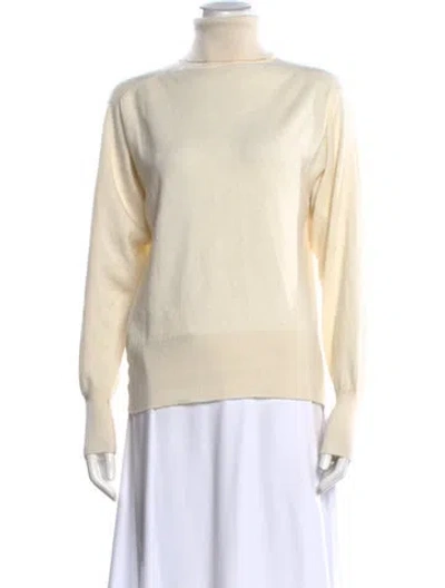 Pre-owned Bergdorf Goodman Cashmere Turtleneck Sweater In Neutral