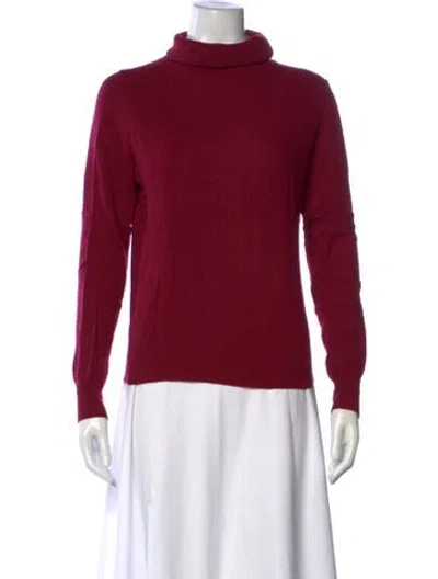 Pre-owned Bergdorf Goodman Cashmere Turtleneck Sweater In Red
