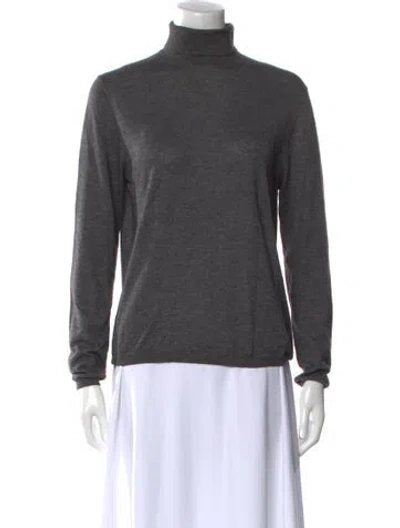 Pre-owned Bergdorf Goodman Cashmere Turtleneck Sweatshirt In Gray