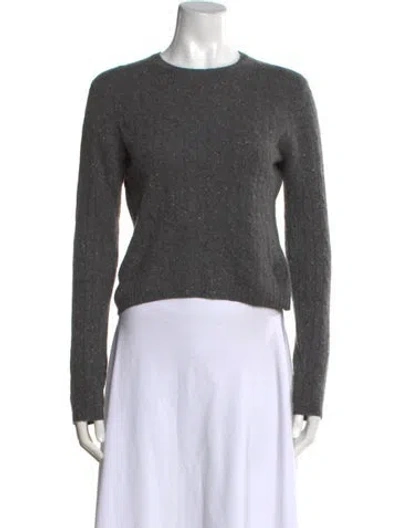 Pre-owned Bergdorf Goodman Cashmere Tweed Pattern Sweater In Gray