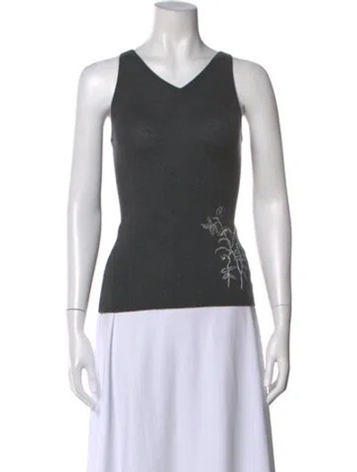 Pre-owned Bergdorf Goodman Cashmere V-neck Sweater In Gray