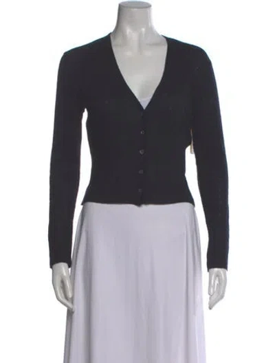 Pre-owned Bergdorf Goodman Cashmere V-neck Sweater In Gray