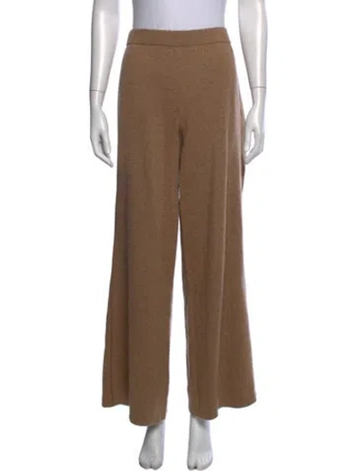 Pre-owned Bergdorf Goodman Cashmere Wide Leg Pants In Brown