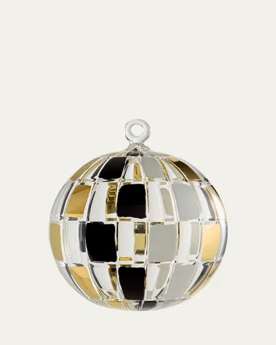 Bergdorf Goodman Check Ball Christmas Ornament In Gold