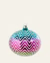 Bergdorf Goodman Chevron Tricolor Ball Ornament In Multi