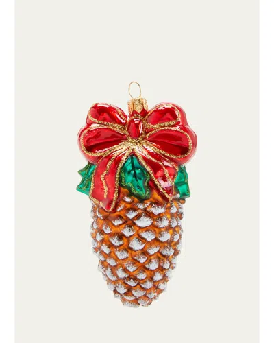 Bergdorf Goodman Christmas Pine Cone Ornament In Multi
