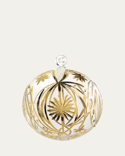 Bergdorf Goodman Clear Gold Deco Christmas Ornament