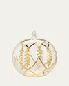 Bergdorf Goodman Clear Golden Leaf Christmas Ornament