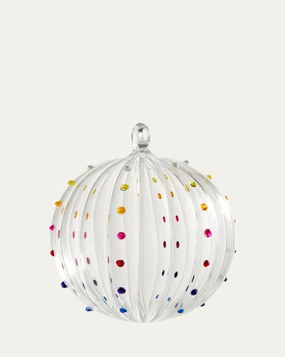 Bergdorf Goodman Clear Multicolored Dots Christmas Ornament