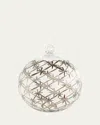 Bergdorf Goodman Clear Platinum Deco Christmas Ornament In Silver