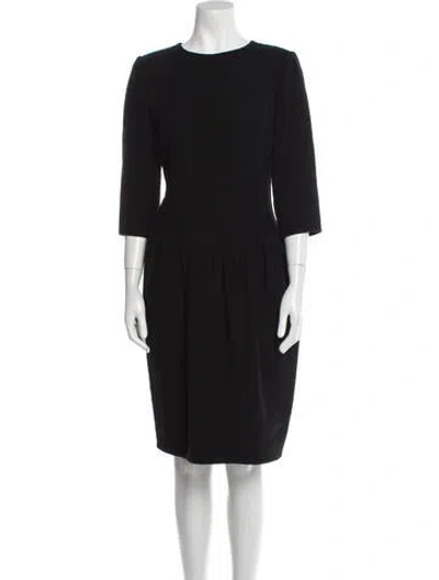 Pre-owned Bergdorf Goodman Crew Neck Knee-length Dress In Black