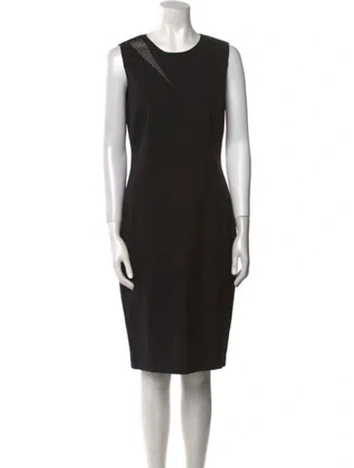 Pre-owned Bergdorf Goodman Crew Neck Knee-length Dress In Black