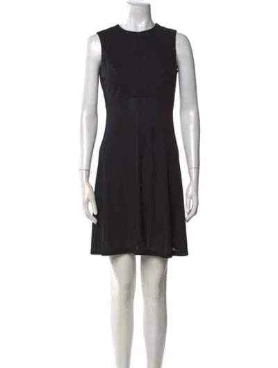 Pre-owned Bergdorf Goodman Crew Neck Mini Dress In Black