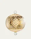 Bergdorf Goodman Criss Cross Christmas Ornament In Gold