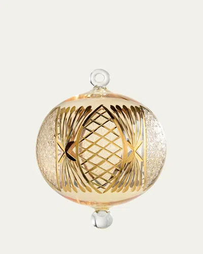 Bergdorf Goodman Criss Cross Christmas Ornament In Gold