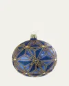 Bergdorf Goodman Dark Blue & Gold Glitter Ball Ornament In Blue