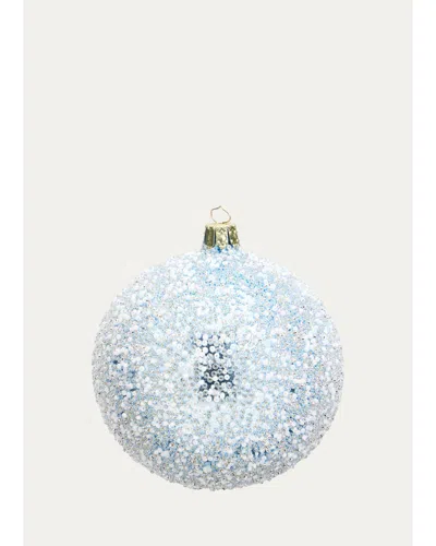 Bergdorf Goodman Embellished Frosted Ball Ornament In Blue