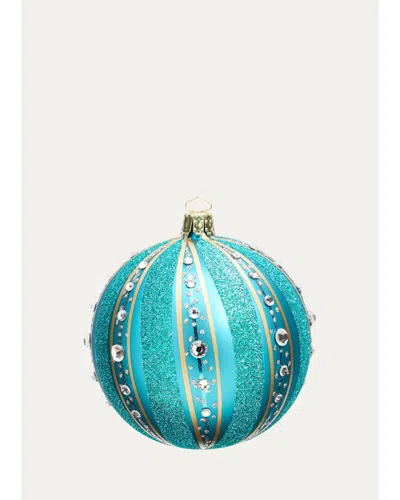 Bergdorf Goodman Embellished Glass Sphere Ornament In Blue