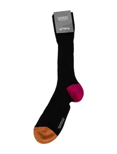 Pre-owned Bergdorf Goodman English Socks W/tags In Black