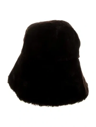 Pre-owned Bergdorf Goodman Faux Fur Hat In Brown