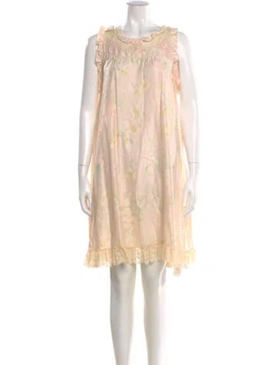 Pre-owned Bergdorf Goodman Floral Print Mini Dress In Pink