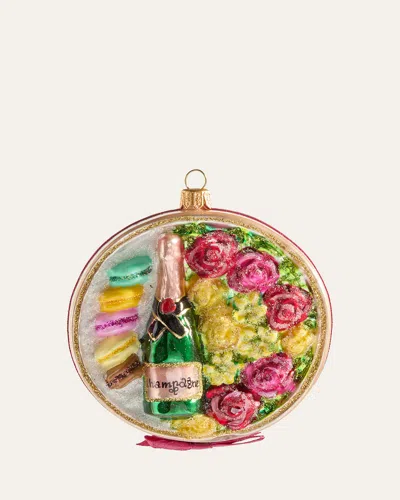 Bergdorf Goodman Flower Box With Macarons Ornament In Multi
