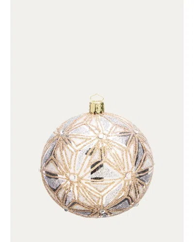 Bergdorf Goodman Fuchsia Art Deco Ball Christmas Ornament In Multi