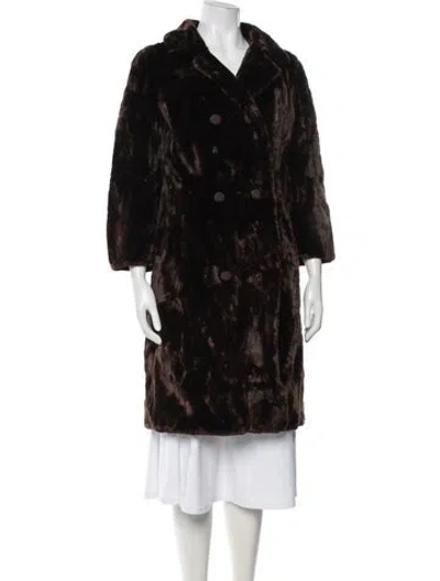 Pre-owned Bergdorf Goodman Fur Faux Fur Coat In Black