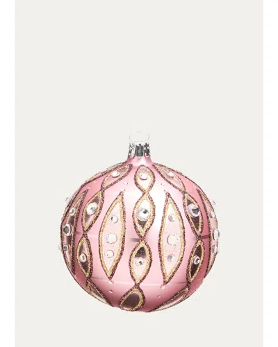 Bergdorf Goodman Glitter & Rhinestone-embellished Pink Ball Christmas Ornament
