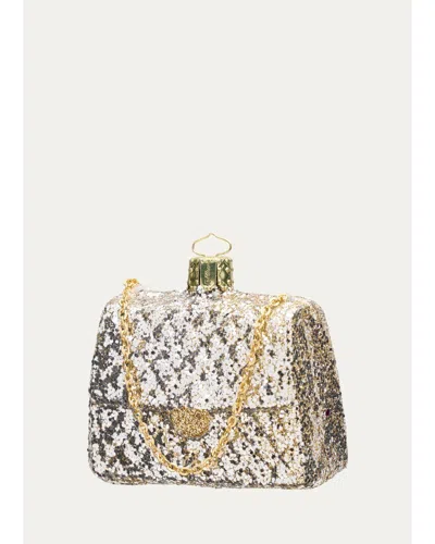 Bergdorf Goodman Glitter Handbag Ornament In Silver