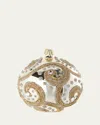 Bergdorf Goodman Glitter Swirls Shiny Champagne Ball Ornament In Gold