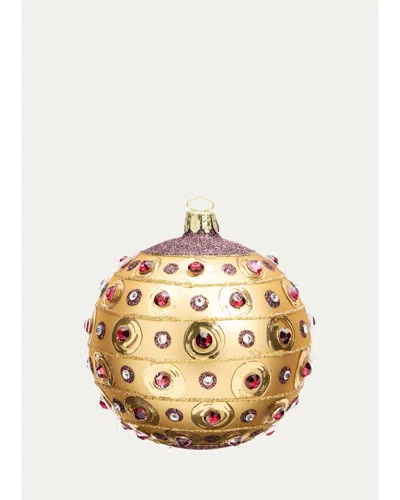 Bergdorf Goodman Glitter-embellished Gold Ball Christmas Ornament