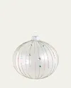 Bergdorf Goodman Glittery & Rhinestoned Clear Metallic Ball Ornament In White