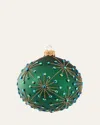 Bergdorf Goodman Glittery & Rhinestoned Starburst Ball Ornament In Green