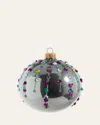 Bergdorf Goodman Glittery Ball Christmas Ornament In Silver