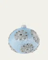 Bergdorf Goodman Glittery Flowers Ball Ornament In Blue