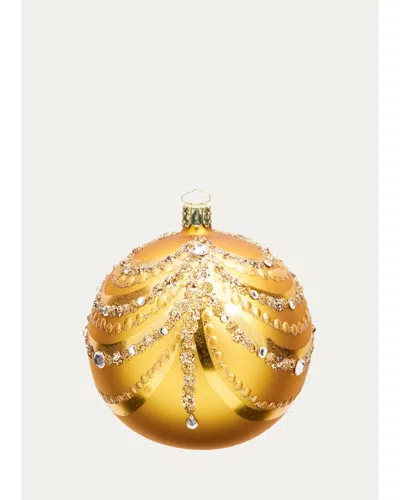 Bergdorf Goodman Glittery Gold Chandelier-style Ball Christmas Ornament