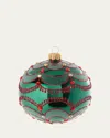 Bergdorf Goodman Glittery Swoop-embellished Ball Ornament In Green