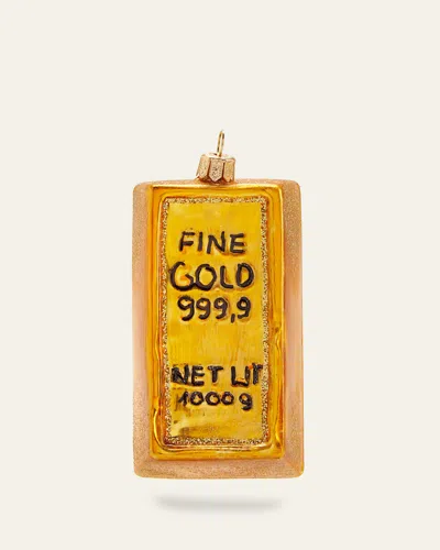 Bergdorf Goodman Gold Bar Christmas Ornament In Multi