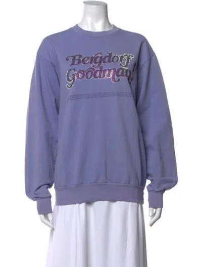 Pre-owned Bergdorf Goodman Graphic Print Crew Neck Sweatshirt In Purple