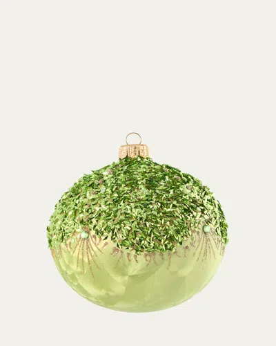 Bergdorf Goodman Green Ice Ball Ornament