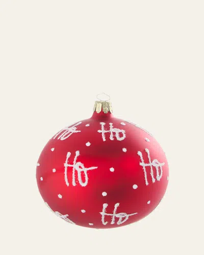 Bergdorf Goodman Ho Ho Ho Red Ball Ornament
